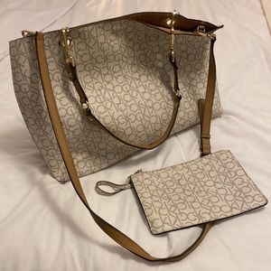 Large Calvin Klein bag with clutch